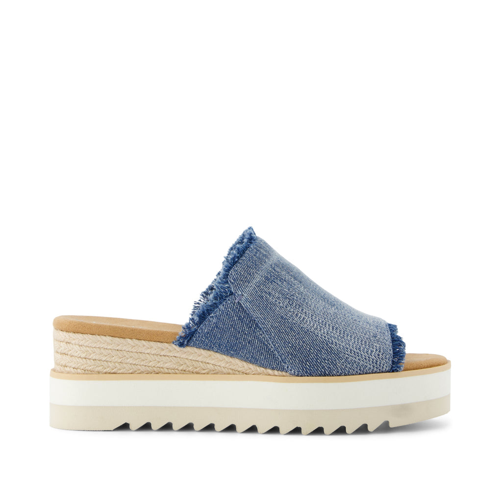 Canvas Platform Slide Sandals – Open Toe Wedge Comfort Slides