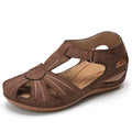 Vintage Cutout Walking Sandals – Closed Toe Arch Support Sandals