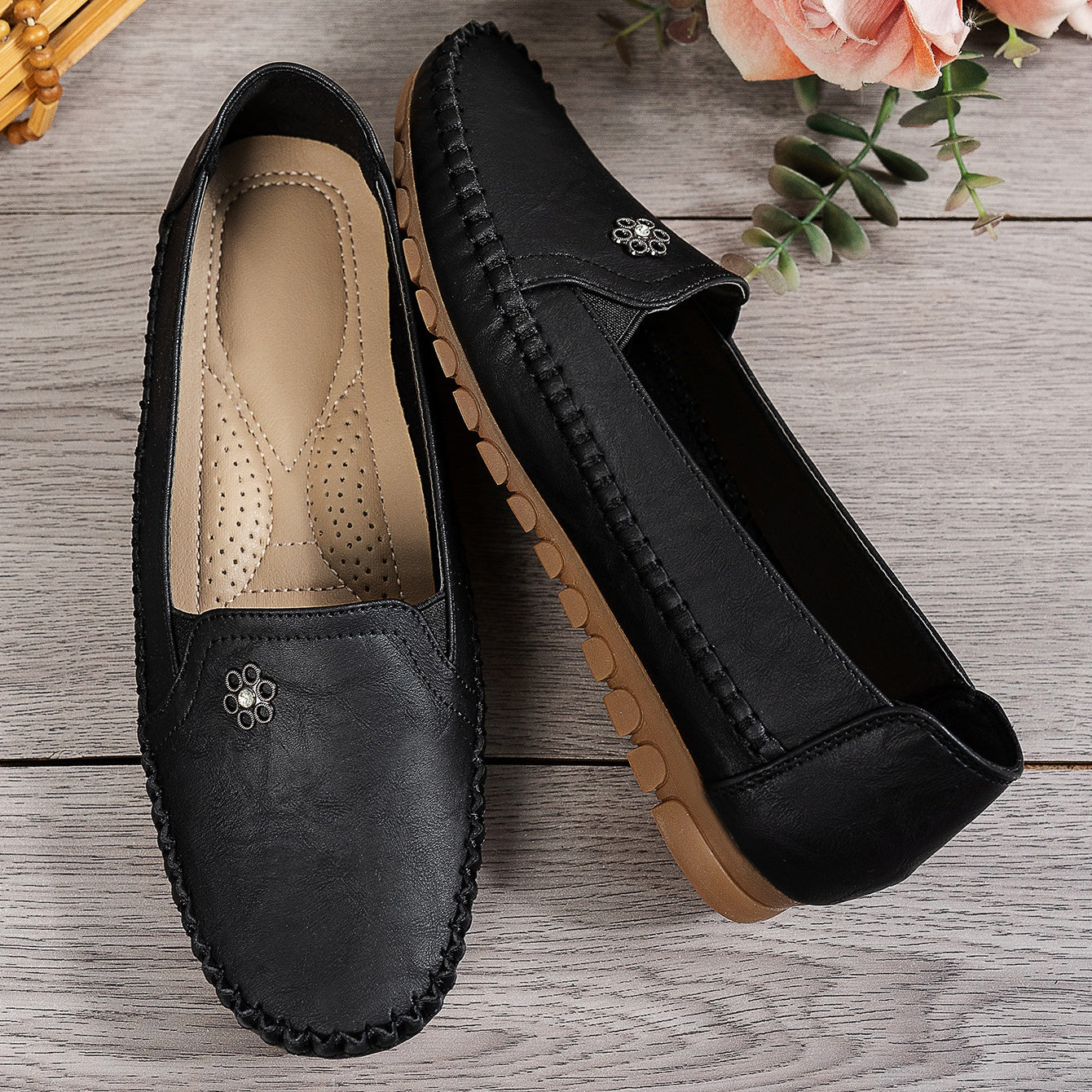 Soft Leather Loafers – Slip-On Comfort Walking Shoes