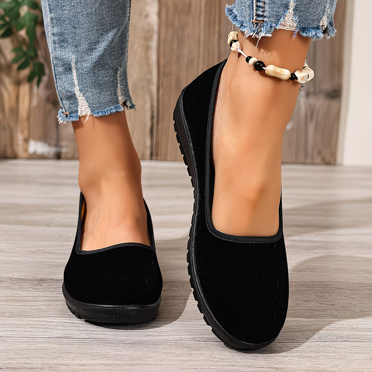 Soft Suede Flats – Slip-On Comfort Walking Shoes