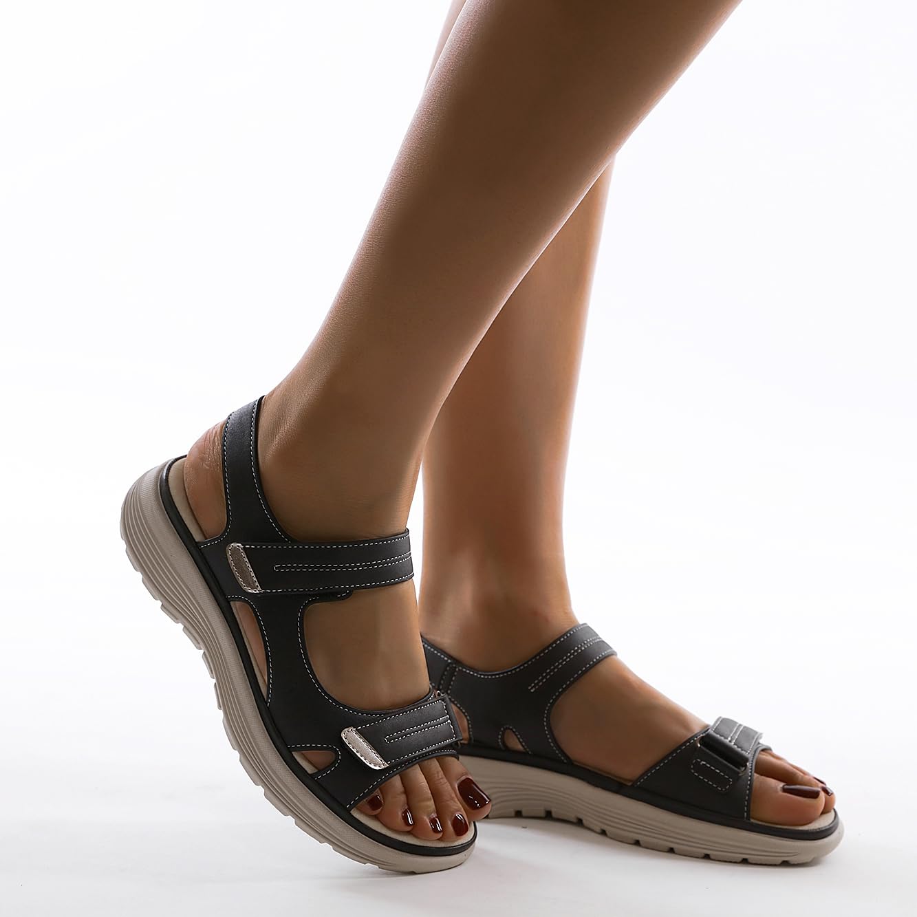 Adjustable Walking Sandals – Open Toe Cushioned Sport Sandals