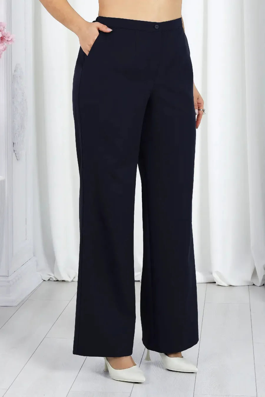 Elegant Layered Chiffon High-Low Top and Pants Two Piece Set
