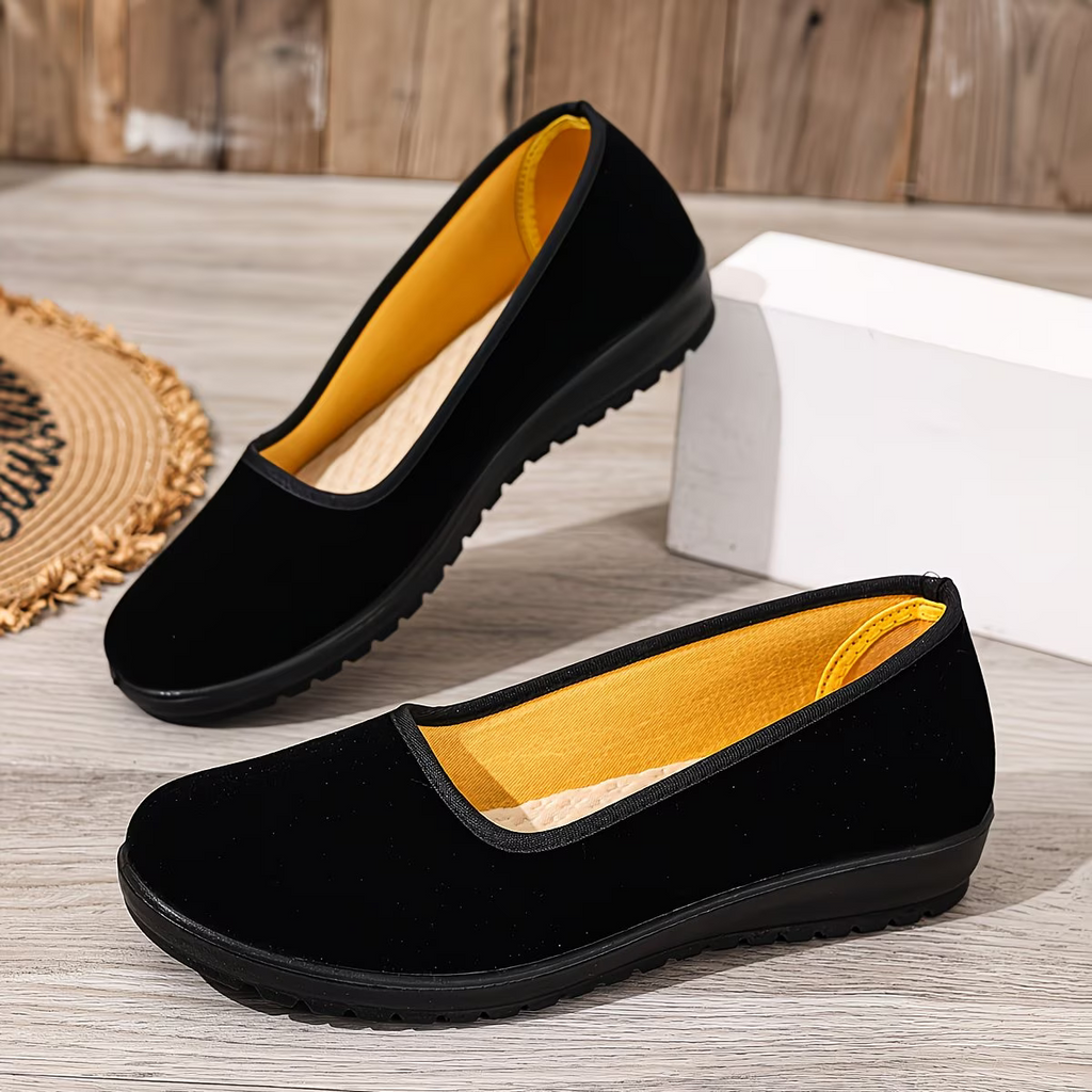 Soft Suede Flats – Slip-On Comfort Walking Shoes