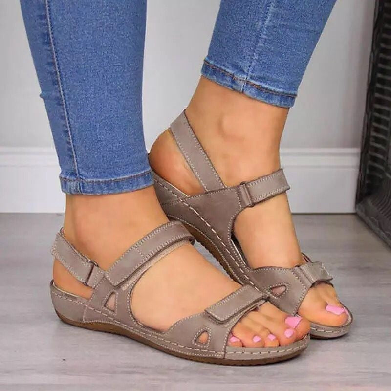 Adjustable Strap Wedge Sandals – Cushioned Everyday Walking Sandals