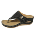 Thong Wedge Slide Sandals – Cutout Comfort Flip-Flop Sandals