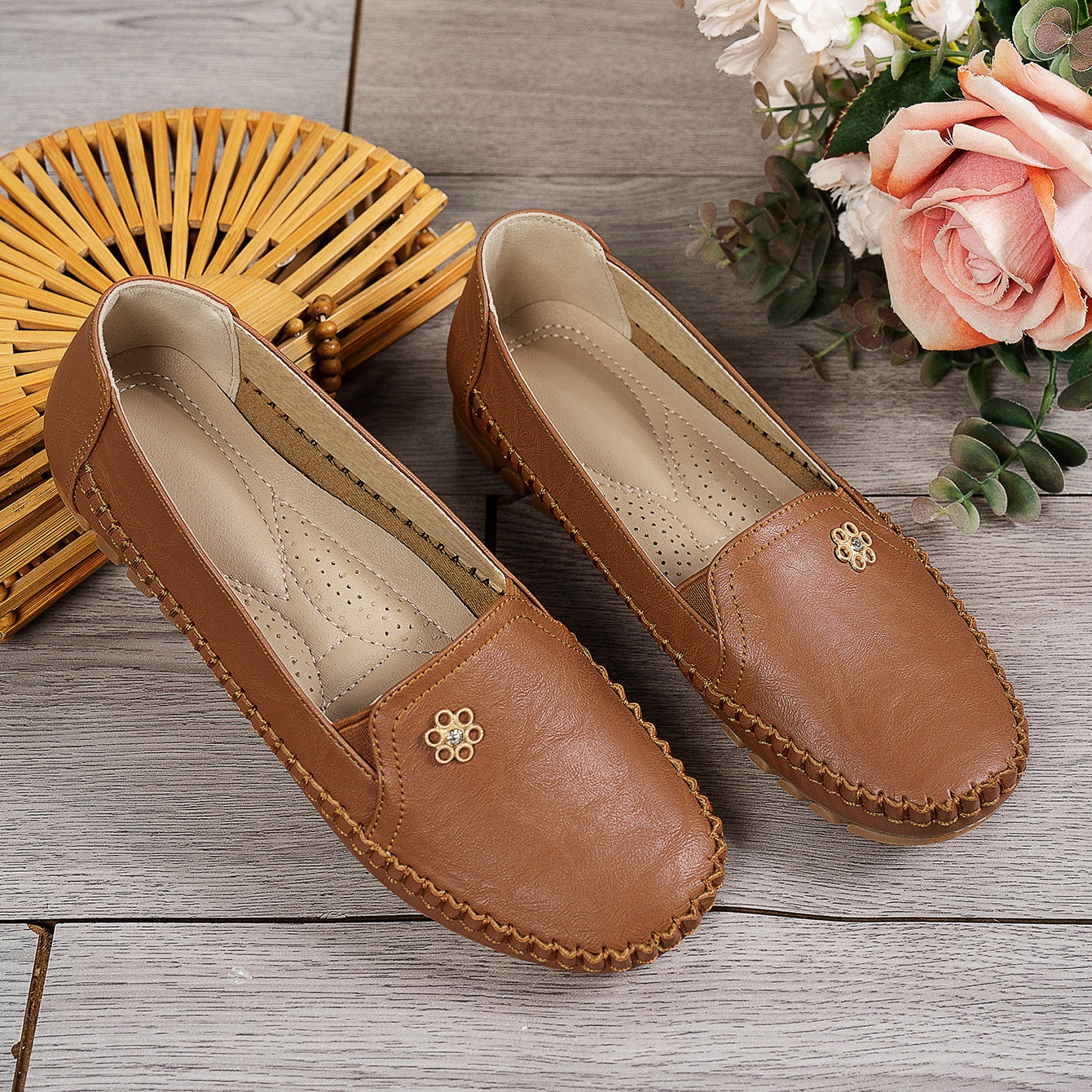 Soft Leather Loafers – Slip-On Comfort Walking Shoes