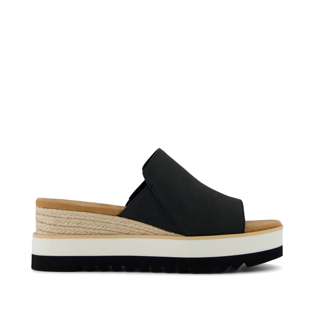 Canvas Platform Slide Sandals – Open Toe Wedge Comfort Slides