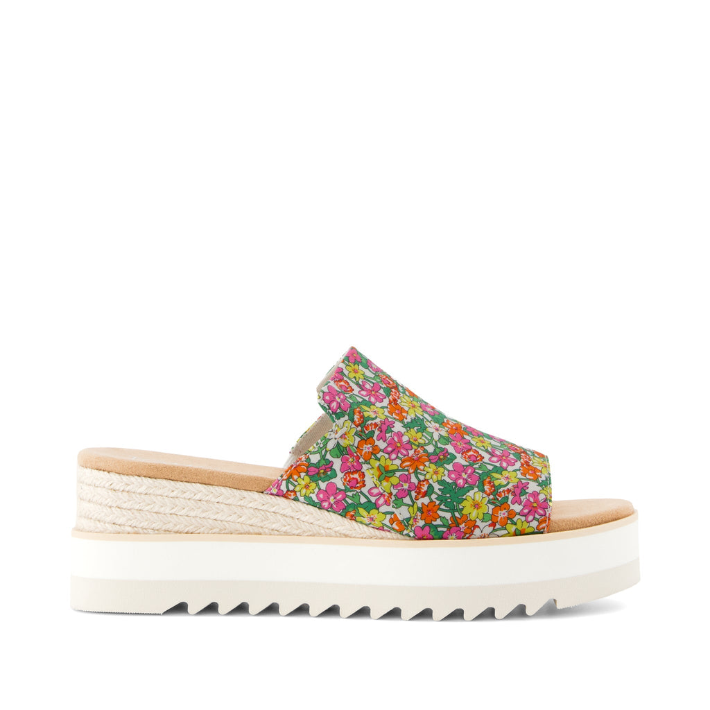 Canvas Platform Slide Sandals – Open Toe Wedge Comfort Slides