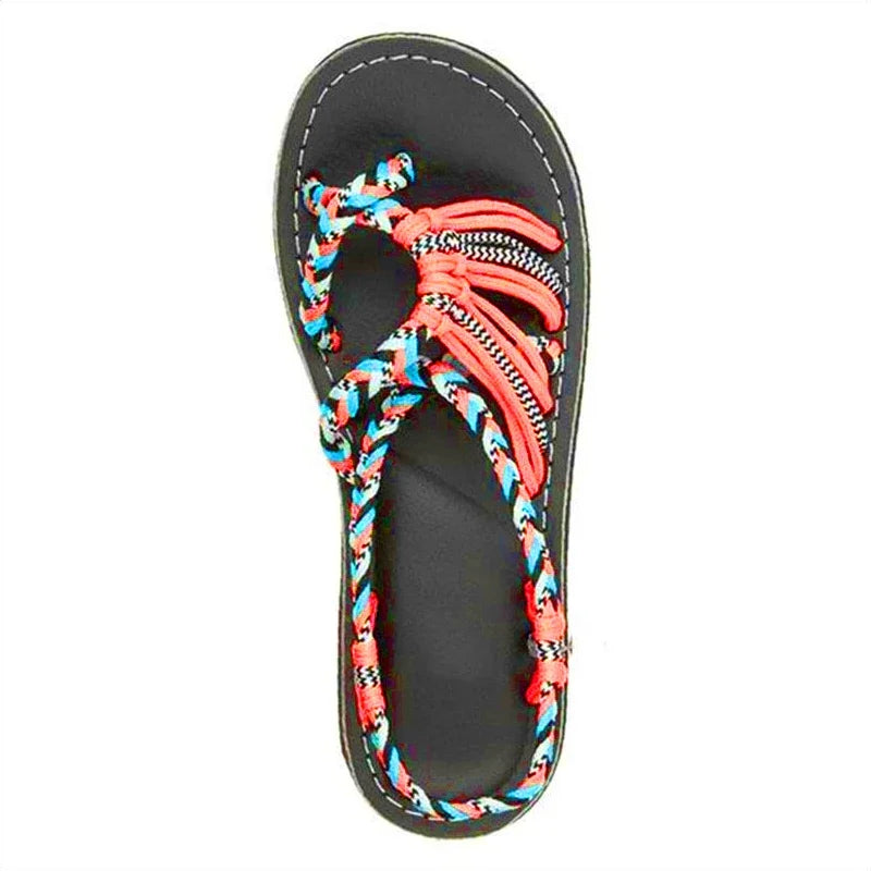 Braided Strap Flat Sandals – Boho Open Toe Summer Sandals