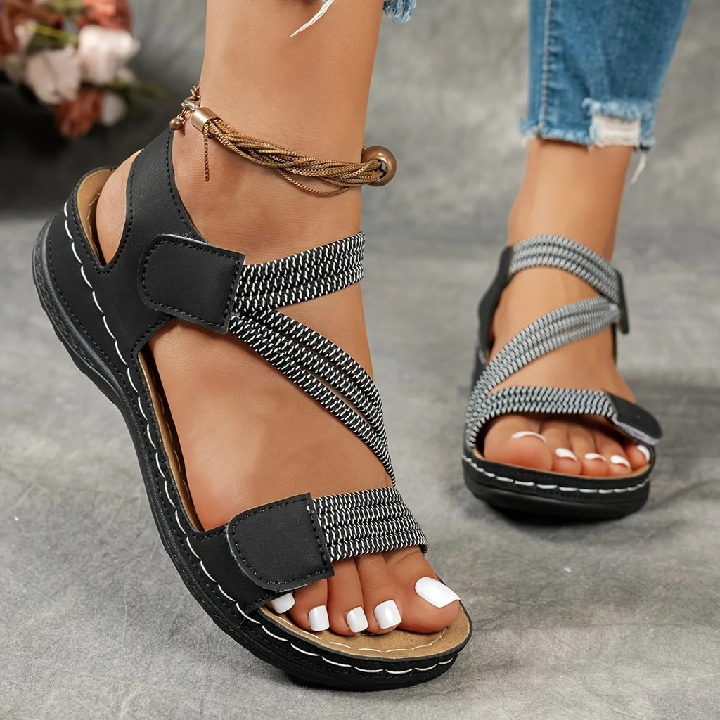 Elastic Strap Walking Sandals – Lightweight Open Toe Comfort Sandals