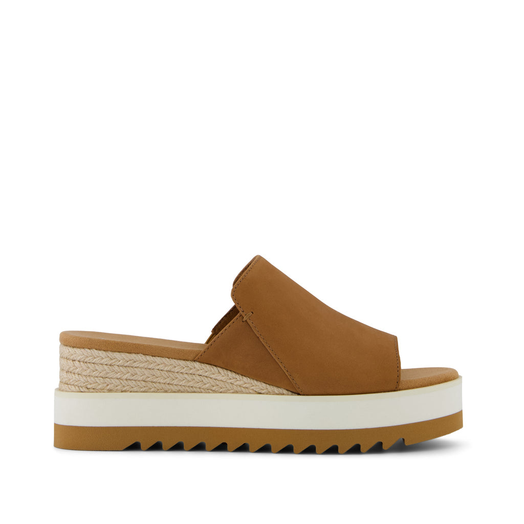 Canvas Platform Slide Sandals – Open Toe Wedge Comfort Slides
