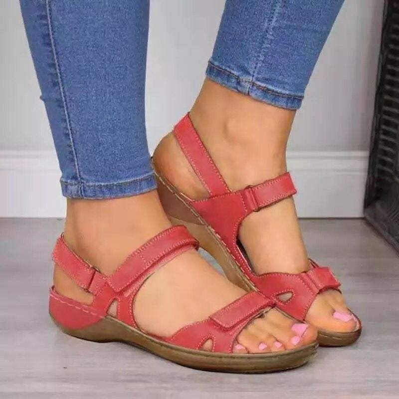 Adjustable Strap Wedge Sandals – Cushioned Everyday Walking Sandals