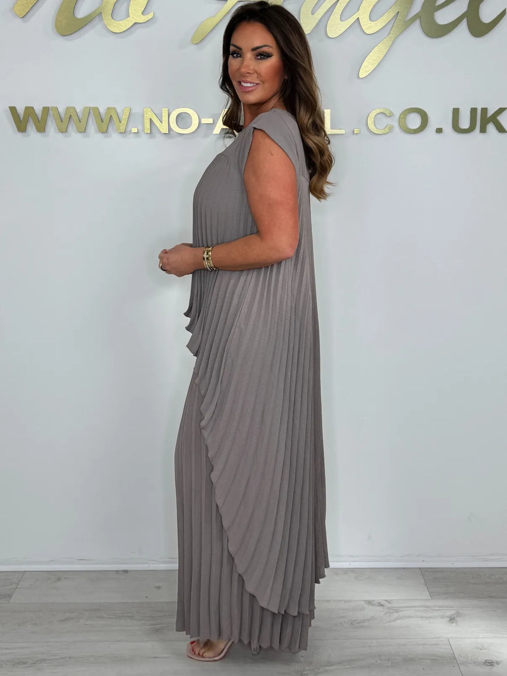 Pleated High Low Top & Trouser Two Piece Set (Buy 2 Free Shipping)