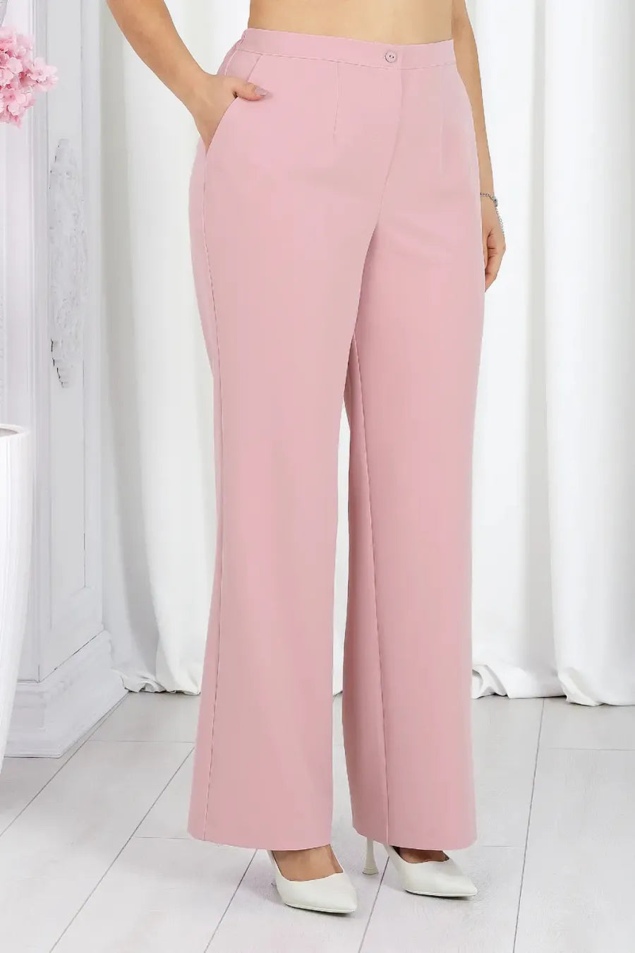 Elegant Layered Chiffon High-Low Top and Pants Two Piece Set