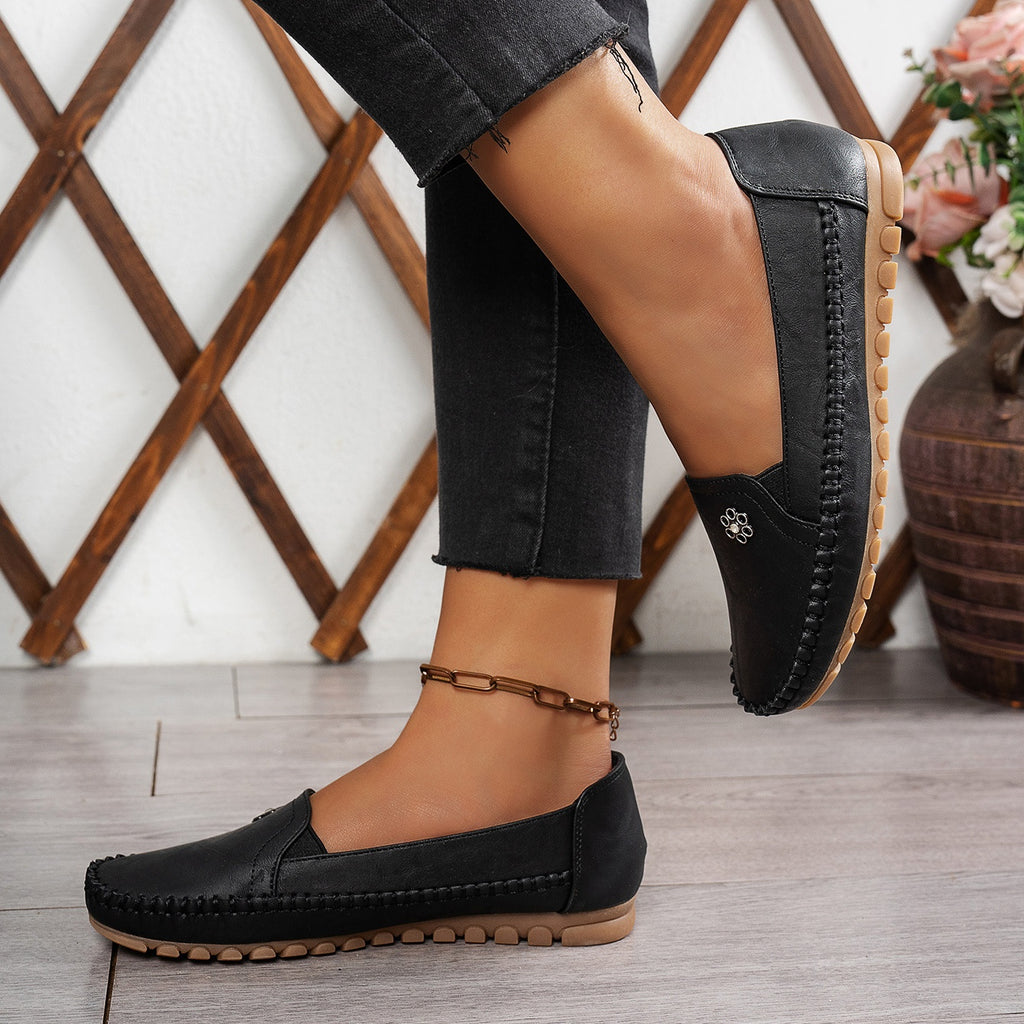 Soft Leather Loafers – Slip-On Comfort Walking Shoes