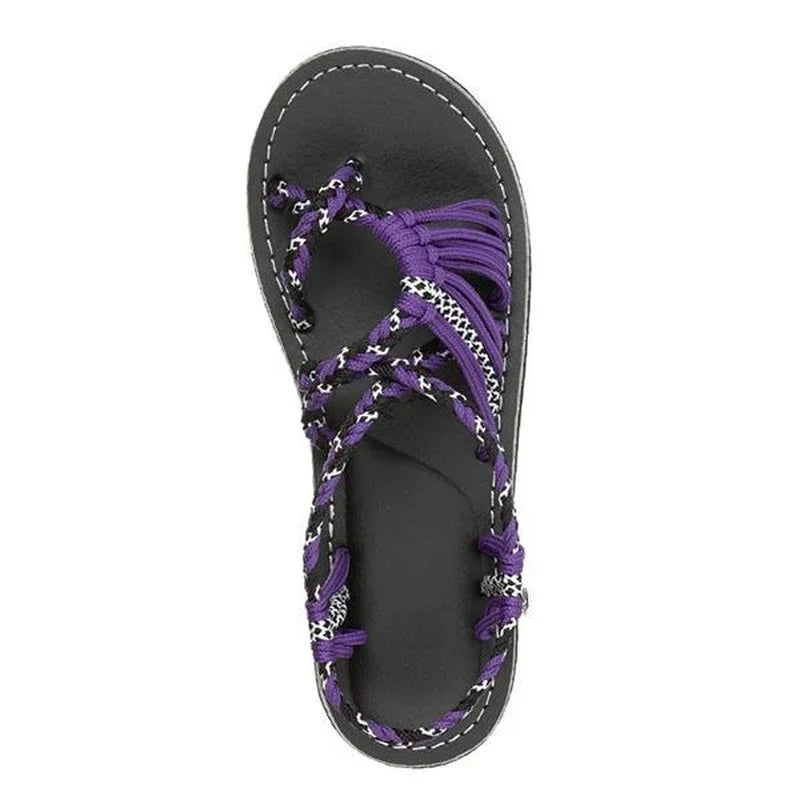 Braided Strap Flat Sandals – Boho Open Toe Summer Sandals