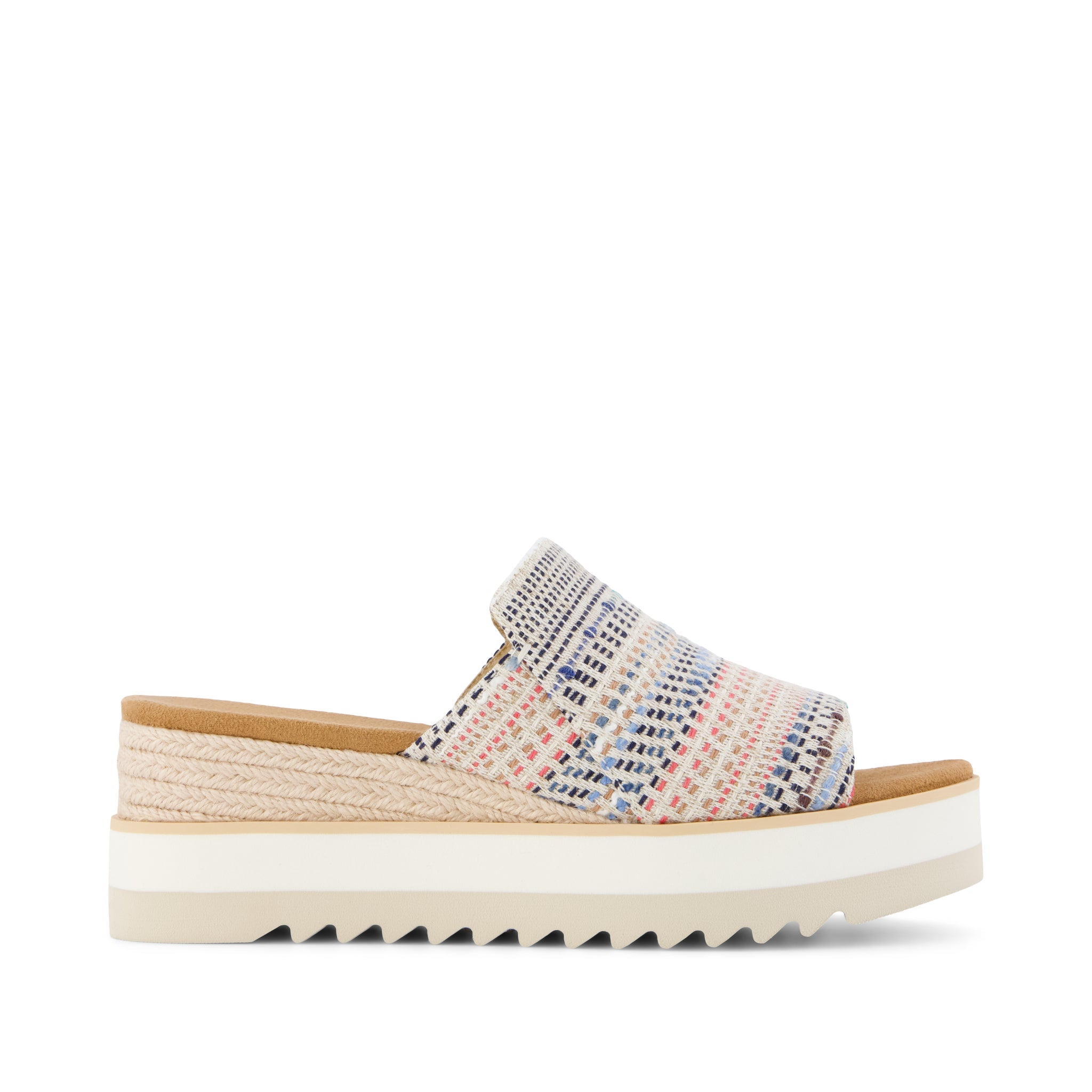 Canvas Platform Slide Sandals – Open Toe Wedge Comfort Slides