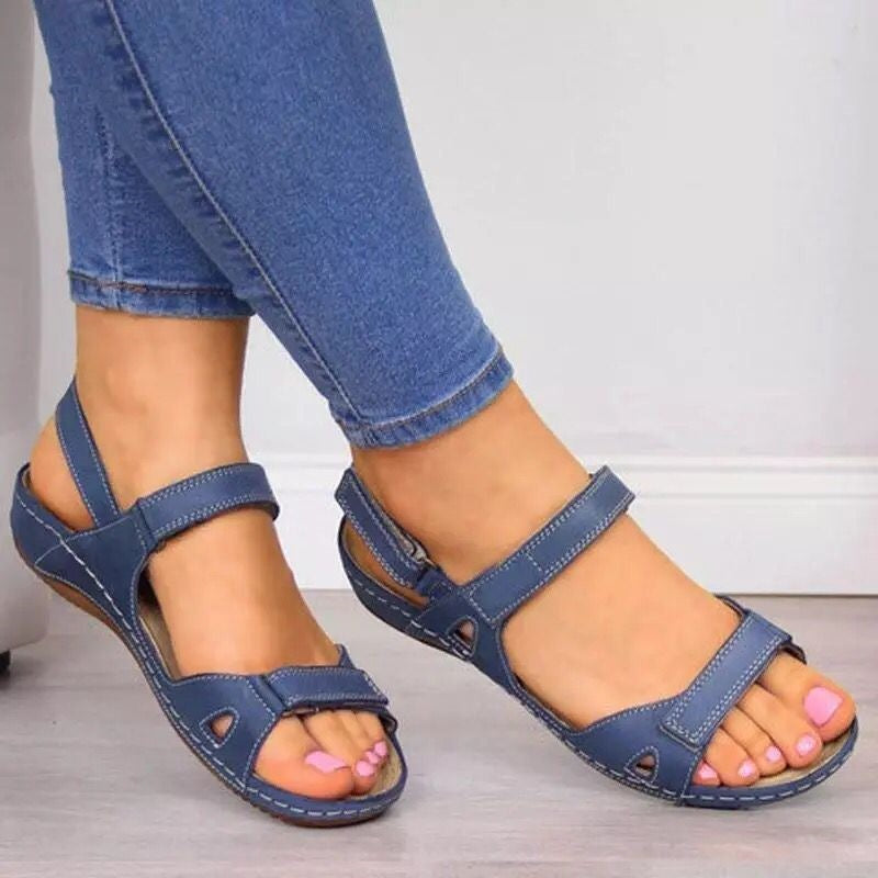 Adjustable Strap Wedge Sandals – Cushioned Everyday Walking Sandals