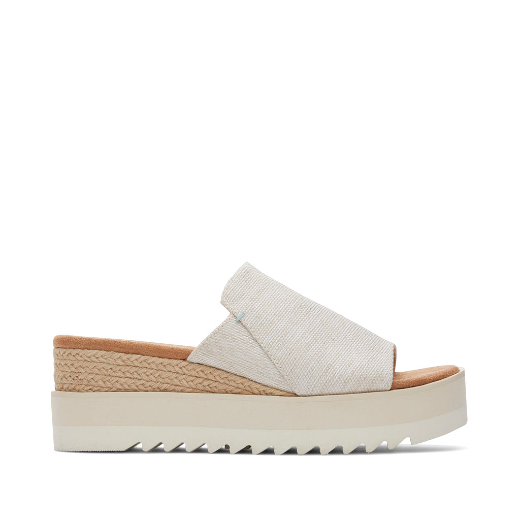 Canvas Platform Slide Sandals – Open Toe Wedge Comfort Slides