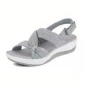 Knot Slingback Wedge Sandals – Soft Fabric Comfort Sandals