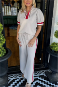 Color-blocked athletic and casual set