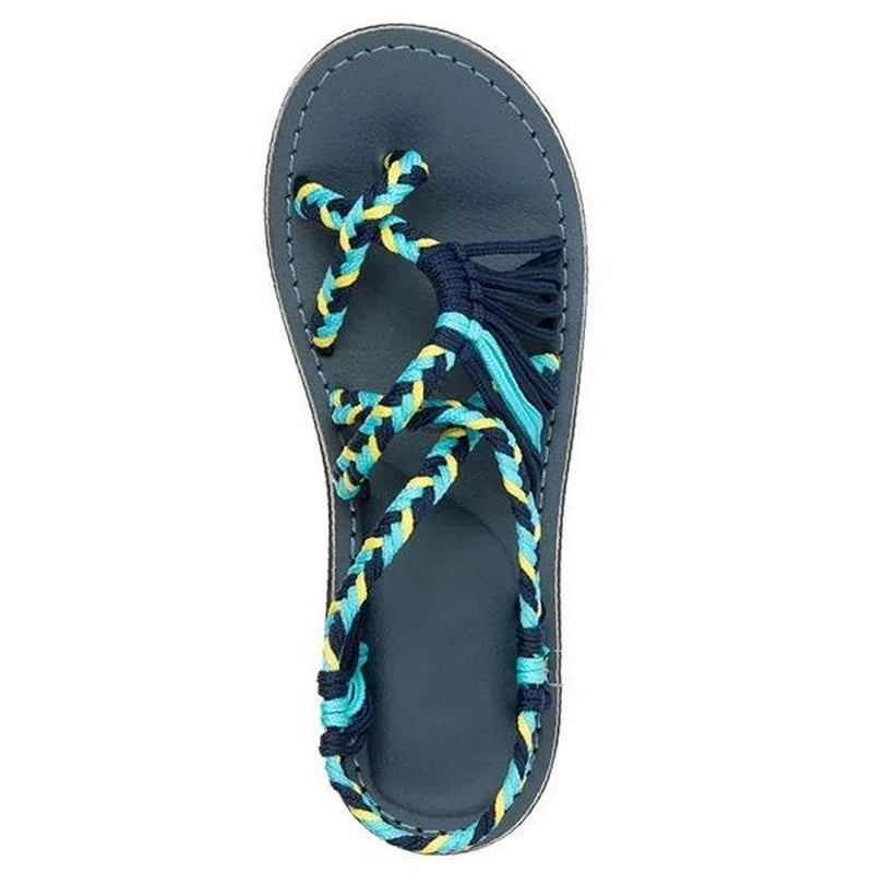 Braided Strap Flat Sandals – Boho Open Toe Summer Sandals