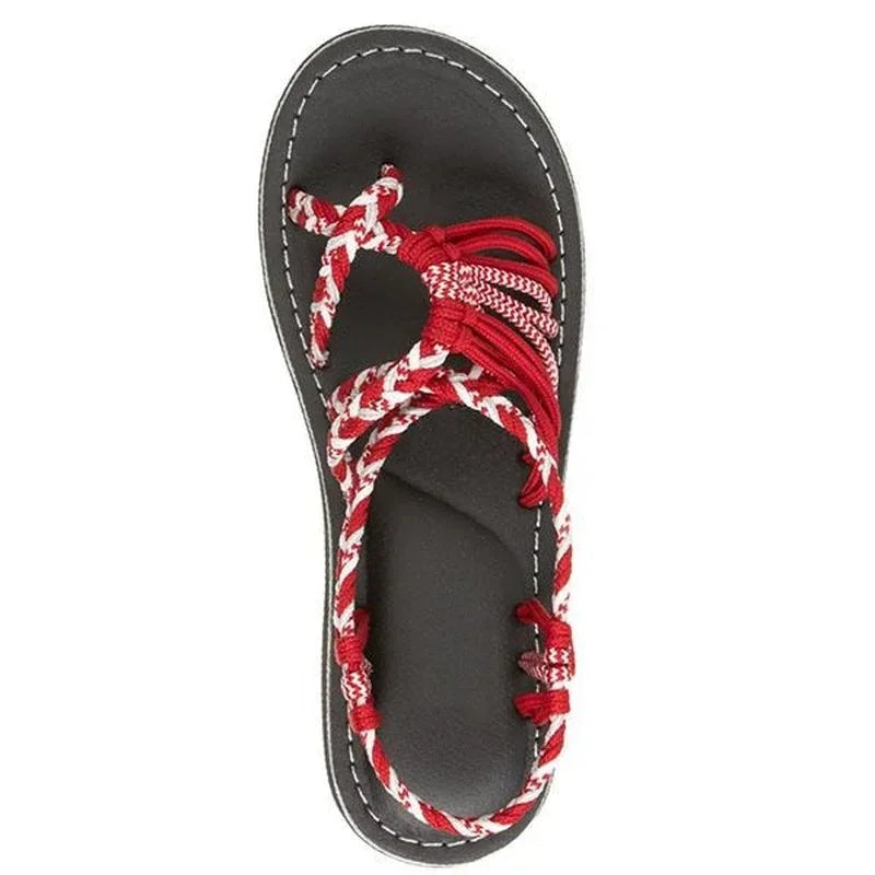 Braided Strap Flat Sandals – Boho Open Toe Summer Sandals