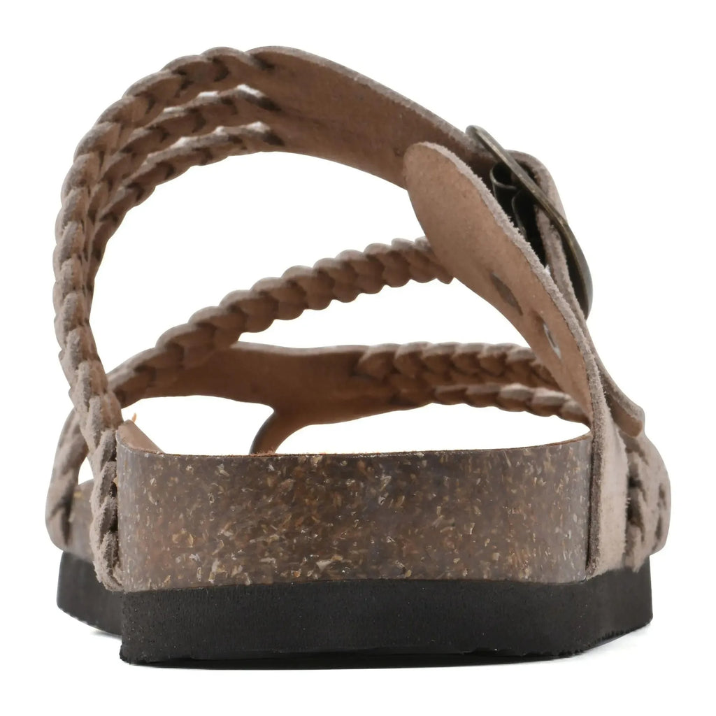Braided Buckle Footbed Sandals – Comfortable Flat Slide Sandals