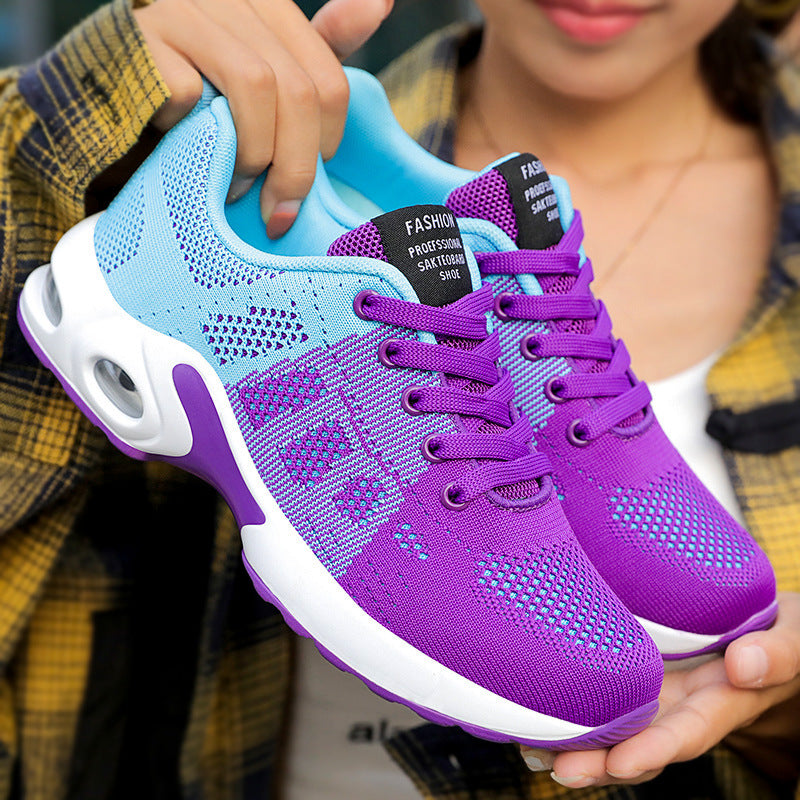 Gradient Knit Sneakers – Breathable Lightweight Walking Shoes